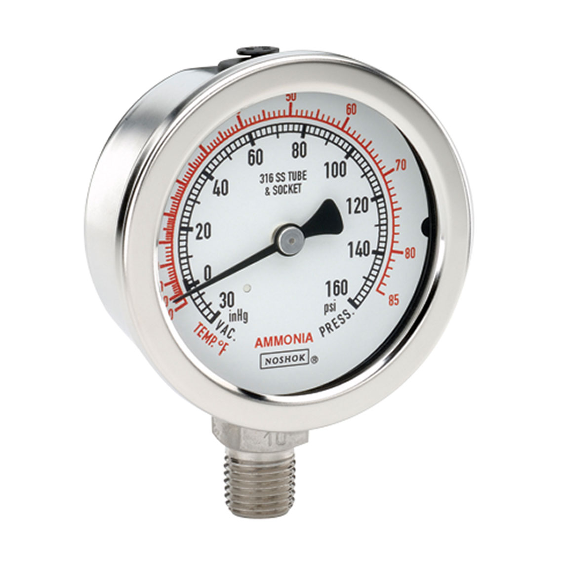 25-400-30/160-AMMONIA 400/500 Series All Stainless Steel Dry and Liquid Filled Pressure Gauges