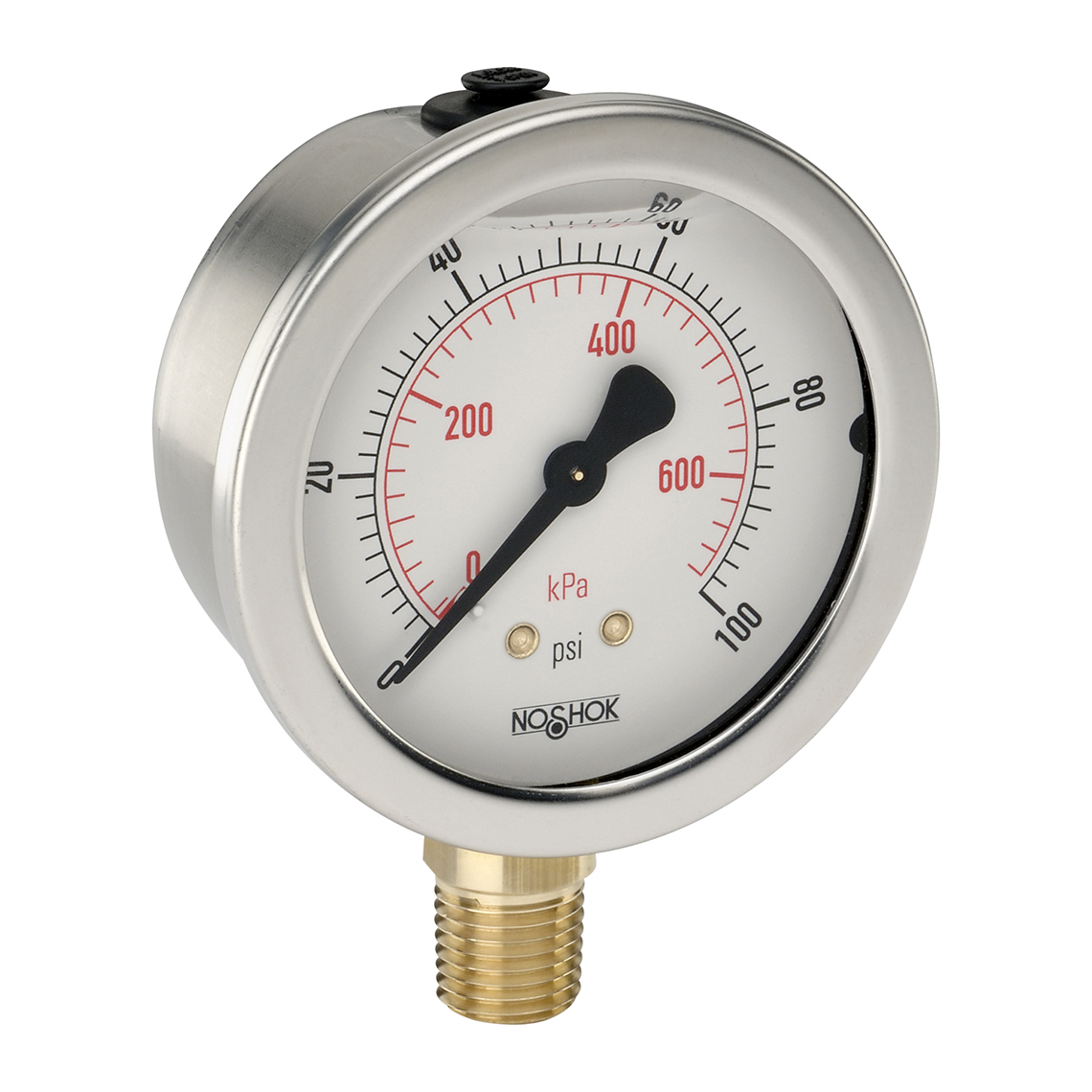 25-901-160-psi/kPa-BP1-GY40 900 Series ABS and Stainless Steel Liquid Filled Pressure Gauges