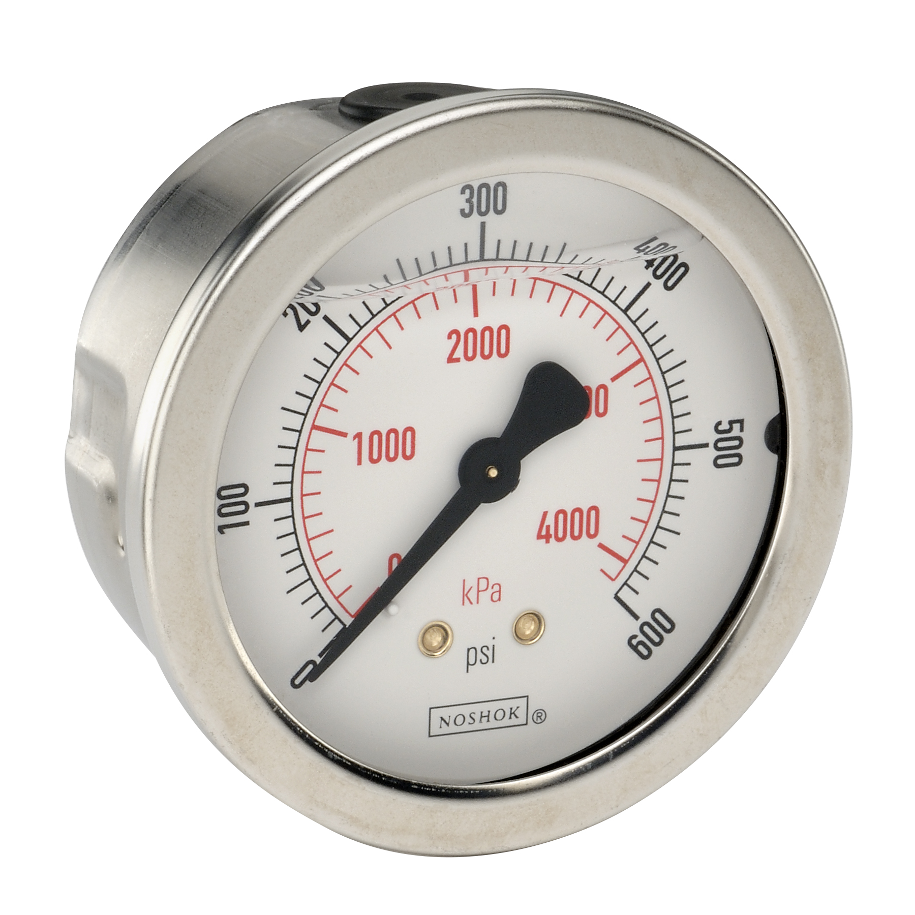 25-911-SST-3000-psi/kPa-GY40 900 Series ABS and Stainless Steel Liquid Filled Pressure Gauges