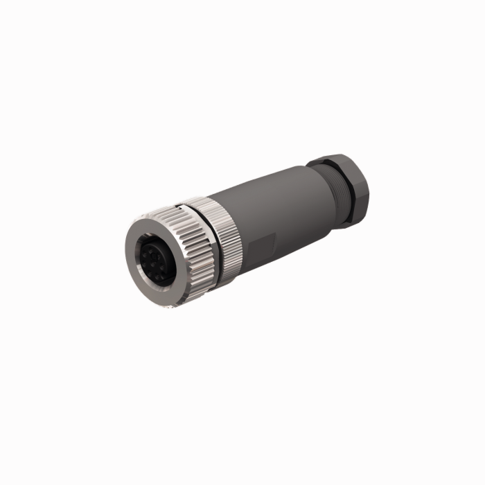 B8181-0 Field Wireable connectors built to M12 standard for use with an existing cable. These connectors typically feature a cord grip for sealing around the cable and can have connector, screw terminal or insulation displacement type wire connections. B8181-0 M12 Connector