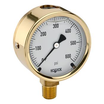 25-300-1000-psi/kg/cm2 300 Series Brass Case Liquid Filled Pressure Gauges