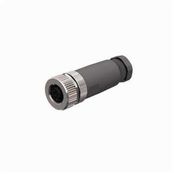 B8181-0 Field Wireable connectors built to M12 standard for use with an existing cable. These connectors typically feature a cord grip for sealing around the cable and can have connector, screw terminal or insulation displacement type wire connections. B8181-0 M12 Connector